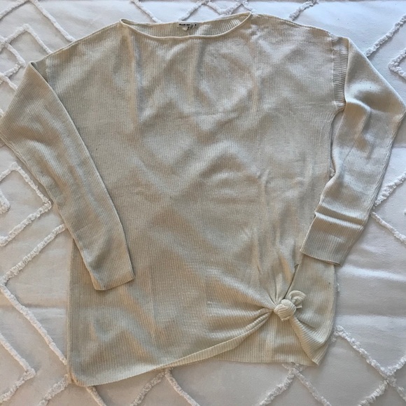 Cream sweater with tie front - Picture 1 of 2